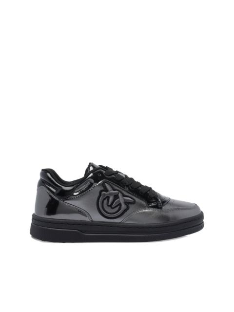 logo-detail patent-leather sneakers