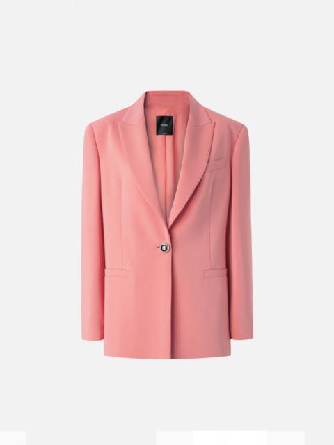 SINGLE-BREASTED CADY BLAZER WITH JEWEL BUTTON