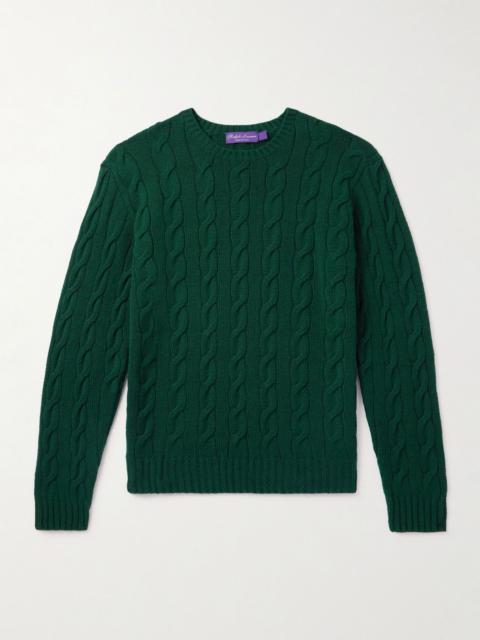 Cable-Knit Cashmere Sweater Dark green