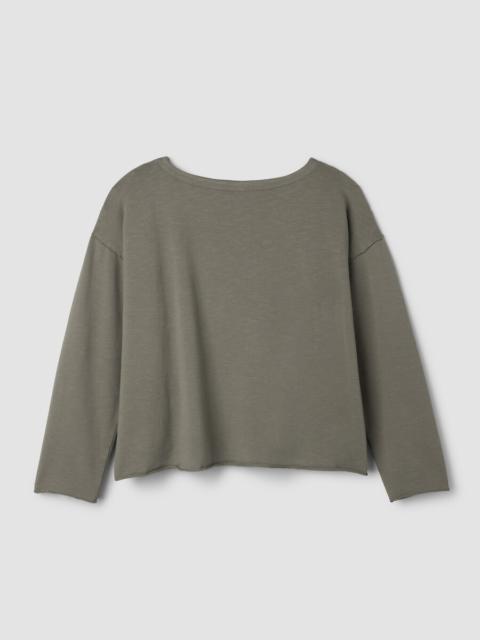 Garment-Dyed Organic Cotton Terry Bateau Neck Box-Top