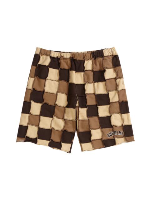 Supreme Reverse Patchwork Sweatshort Brown