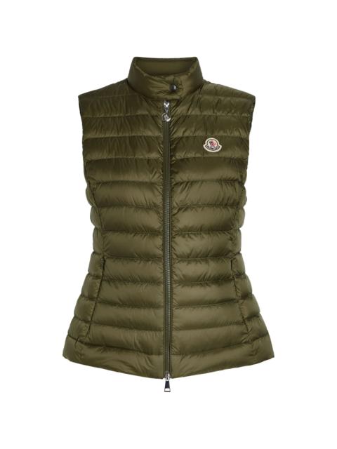 zipped padded waistcoat