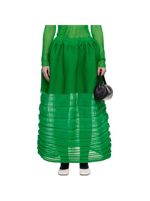 Green December Moving Knit Midi Skirt