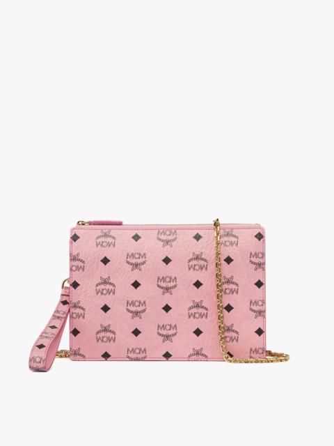 Wristlet Standing Pouch w/ Chain Strap in Visetos