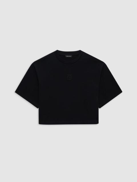 Myers Cropped Tee Framed Monogram - Black
