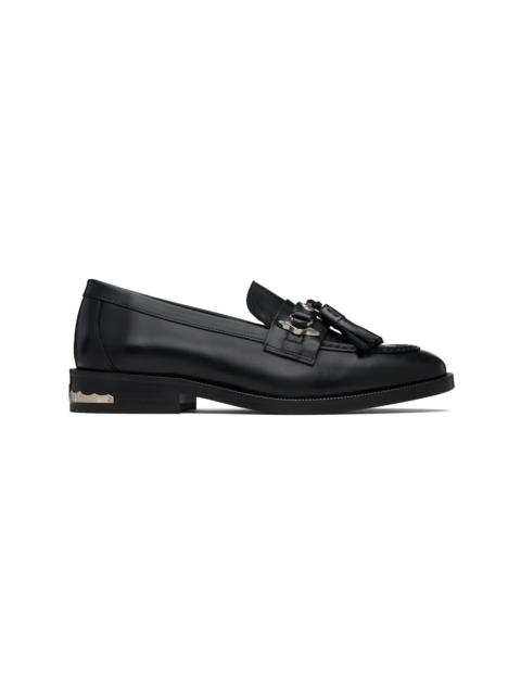 Black Hard Leather Loafers