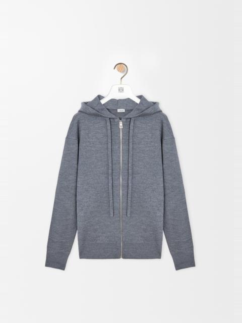 Anagram zip-up hoodie in wool