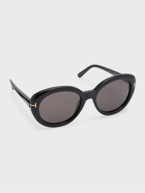 Lily Monochrome Acetate Cat-Eye Sunglasses