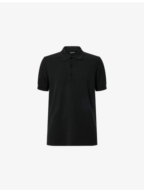 Short-Sleeve Piquet Cotton-Blend Polo Shirt