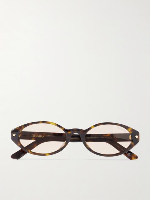 Diorpacific R1i Oval-frame Tortoiseshell Acetate Sunglasses