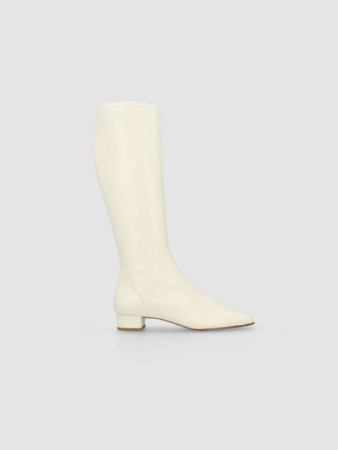 Edie Off White Leather Knee-High Boot