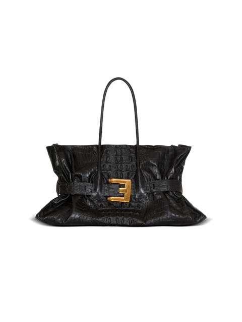 XL Anthem bag in embossed crocodile-print calfskin