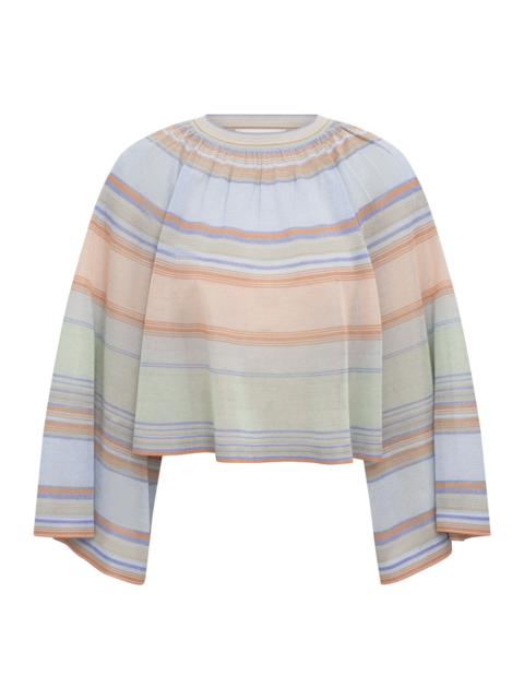 INDRA STRIPE BELL SLEEVE TOP