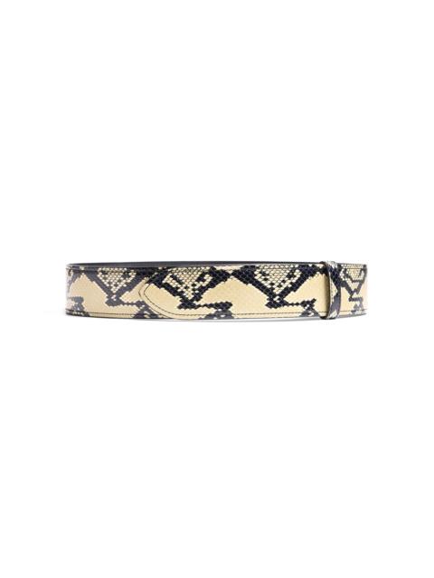 Theo Python-Effect Leather Waist Belt python