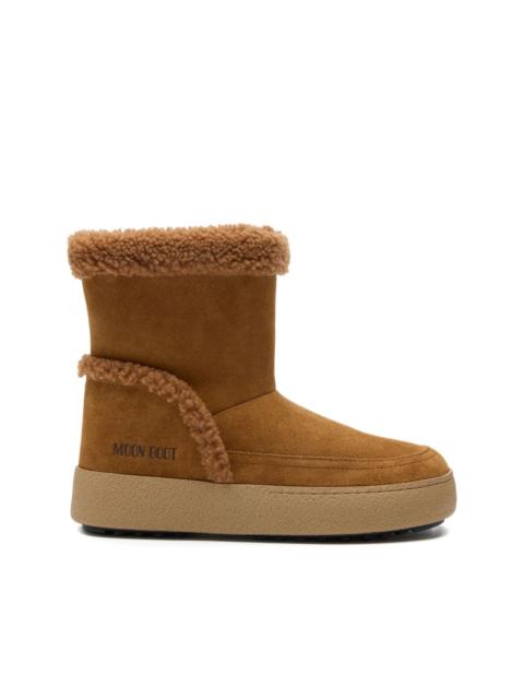 shearling-trimmed suede boots