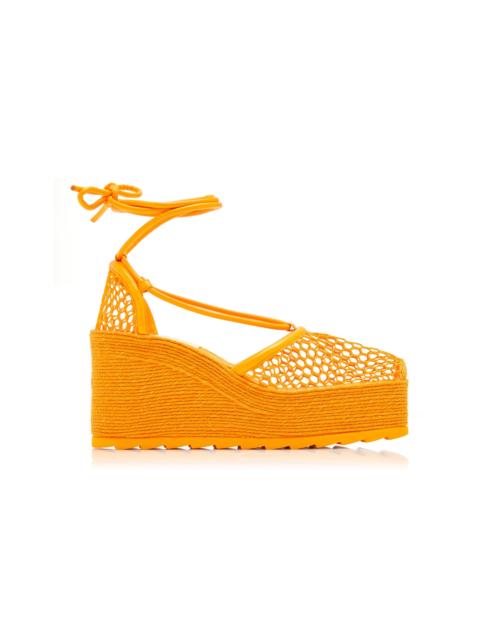 Lace-Up Wedge Espadrilles orange