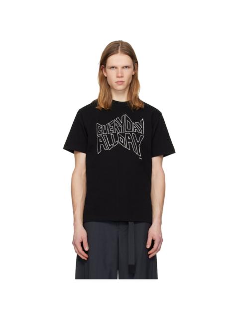 Black 'geoff sacai' Print T-shirt