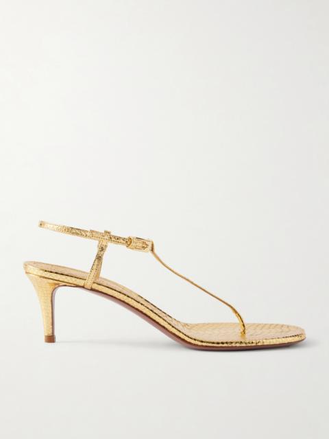 Ipanema Snake-effect Metallic Leather Sandals