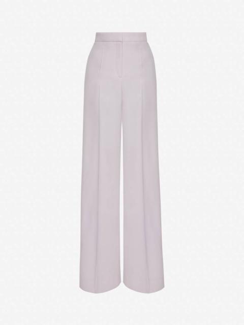 Women's Wool Wide Leg Trousers in Porcelain
