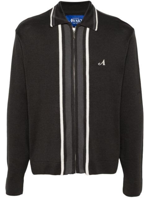 striped jersey cardigan