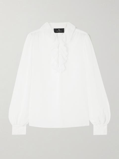 Ruffled Jacquard Blouse