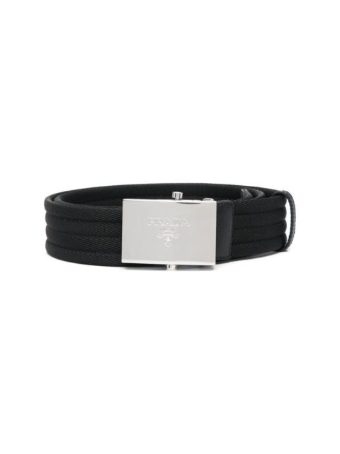 engraved-logo woven belt