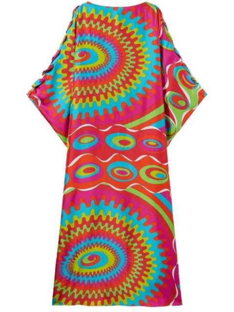 Bersaglio-print silk kaftan dress