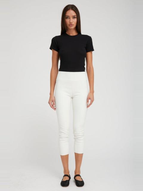 WHITE LEATHER CROP