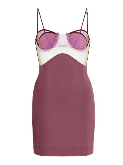 Ruched Bustier Mini Dress purple