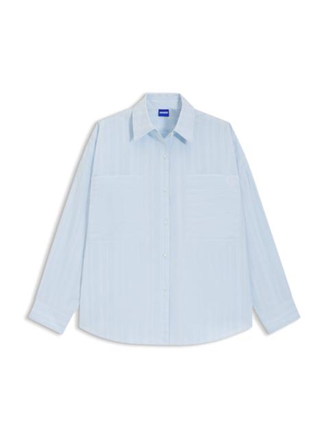 STRIPED RELAXED-FIT BLOUSE IN COTTON POPLIN