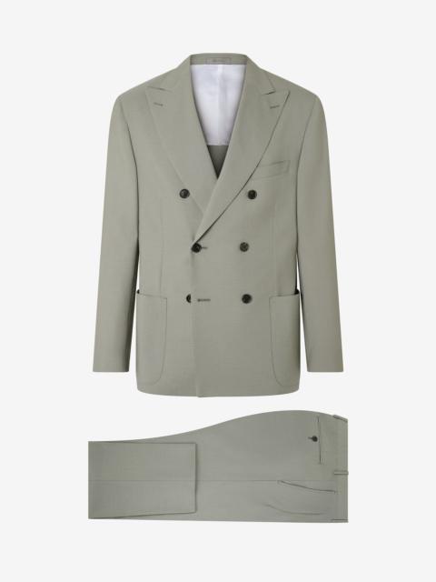Sage green natural stretch wool suit