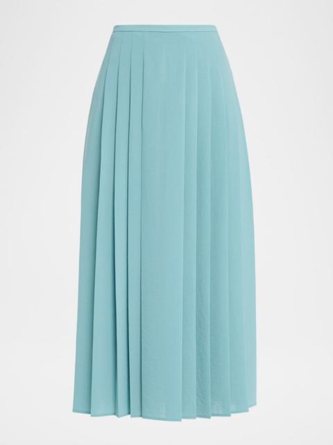 Crete Straight Pleated Midi Skirt