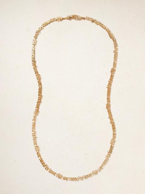 All We Need Is Love 18-karat Gold Diamond Necklace