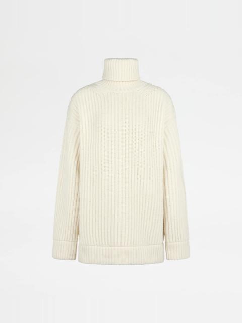 TURTLENECK IN CASHMERE - WHITE