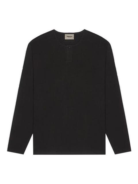 Fear of God Essentials FW20 Thermal Long Sleeve Logo Tee 'Black' FOG-FW20-185