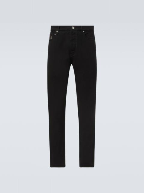 Mid-rise straight jeans