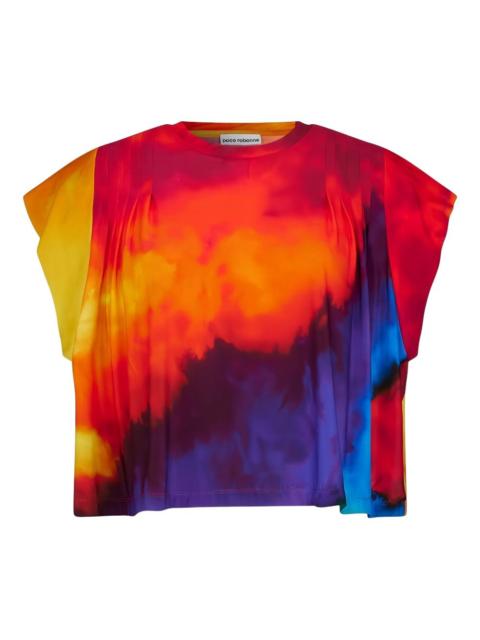 tie-dye pleated T-shirt
