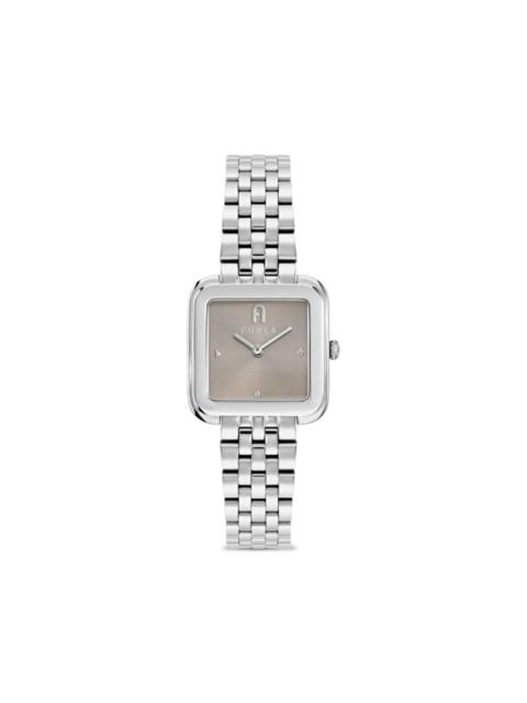 square-silver-tone watch