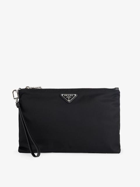 Re-Nylon Brand-Plaque Pouch