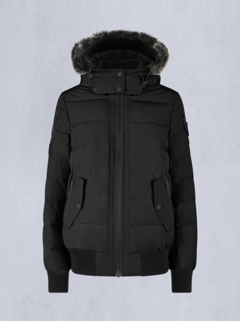ONYX LADRIERE SHEARLING TRIM BOMBER JACKET
