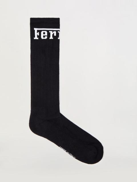 Cotton blend socks with Ferrari logo