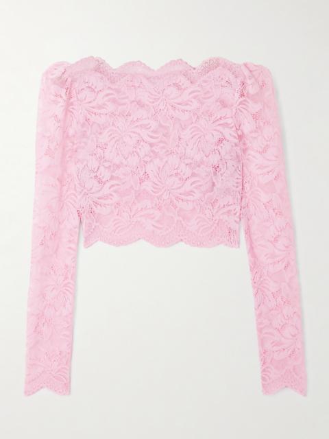 Cropped Stretch-lace Top