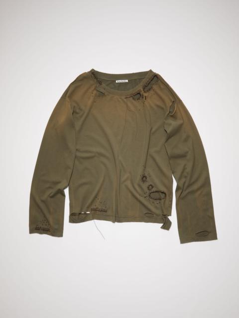 Distressed long sleeve t-shirt - Dusty brown