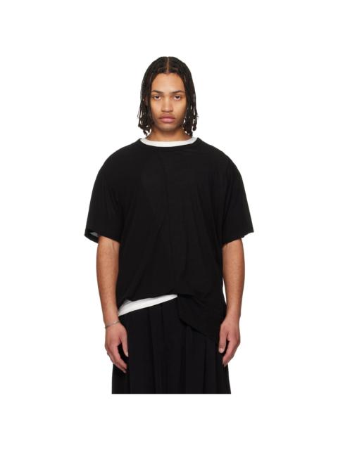 Black Asymmetric Short Sleeve T-shirt