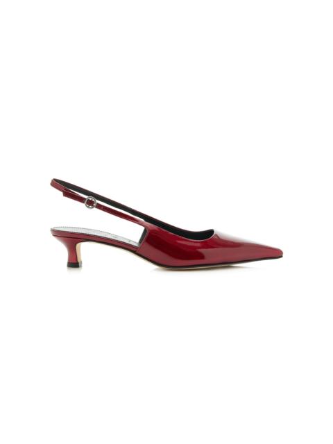 Catrina Metallic Patent Leather Slingback Pumps red