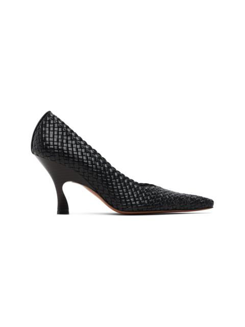 Black Elsa 90 Woven Heels