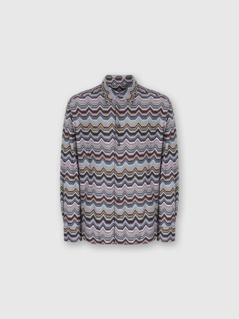 Long Sleeve Shirt with Geometric Zigzag