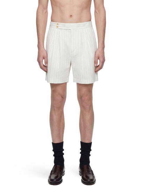 Pinstriped Wool Shorts