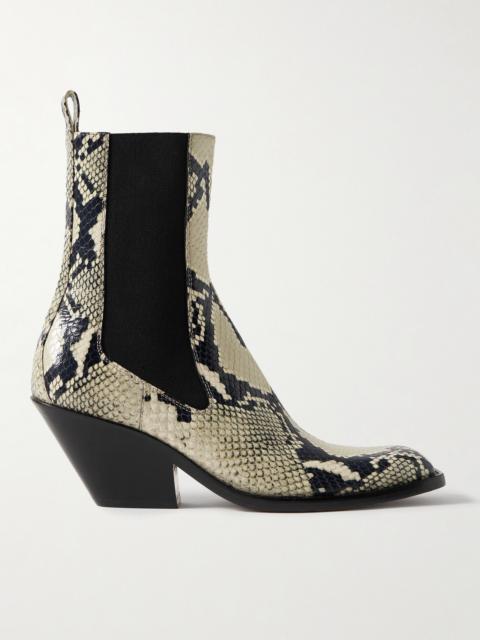 Austin Snake-effect Leather Ankle Boots