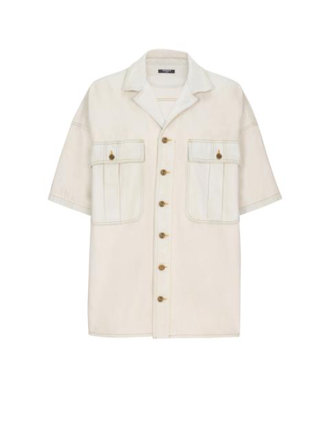 Faded denim overshirt